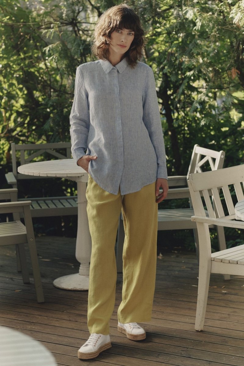 Willow Hose aus Leinen in Curry - The Baltic Shop