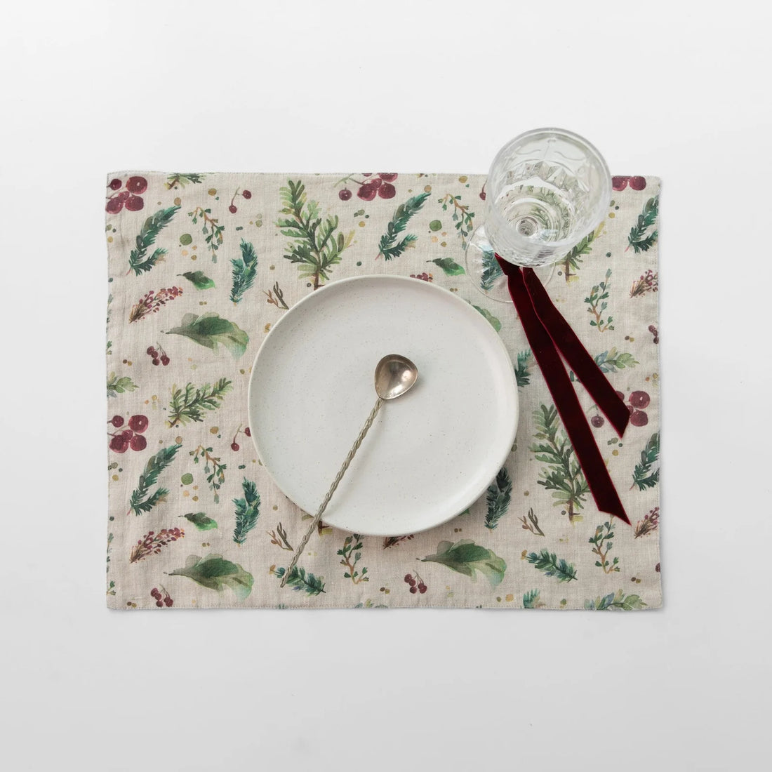 Leinen-Tischsets „Winter Berries“