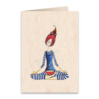 Yoga Grußkarte aus Holz - The Baltic Shop