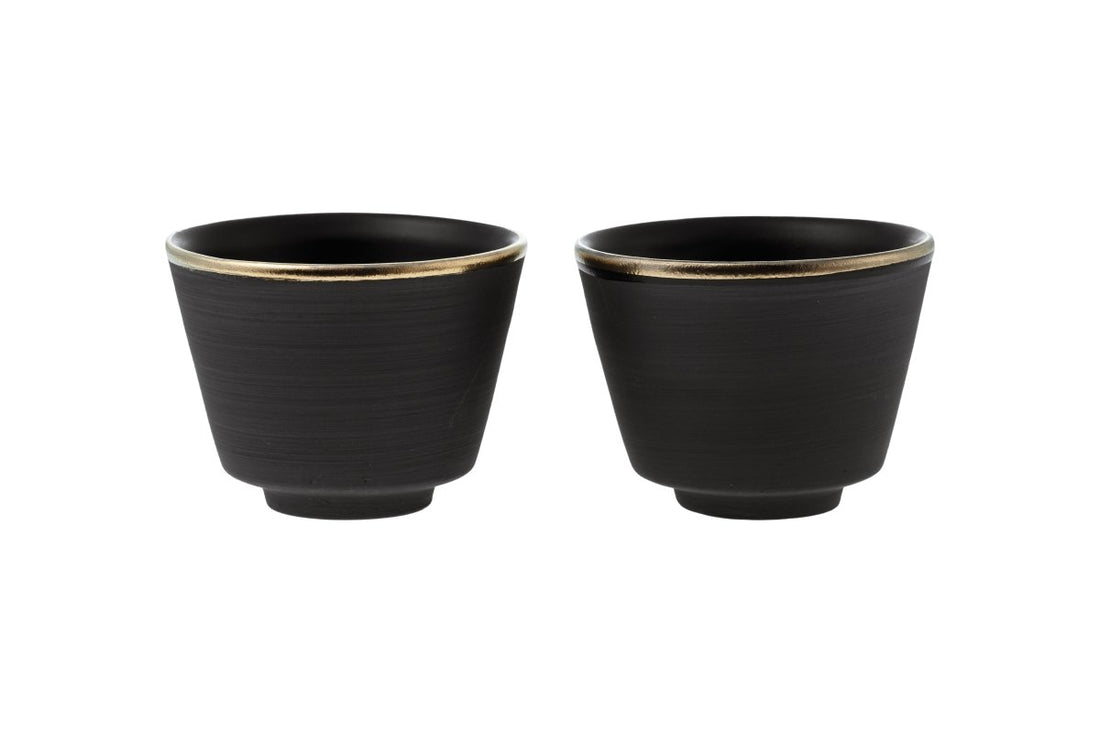 Espresso Tassen, 2er Set - Eclipse Gold - The Baltic Shop