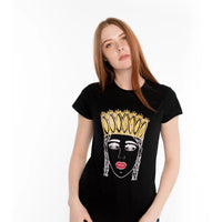 Handgedrucktes T-Shirt "Mädchen mit Krone" - The Baltic Shop