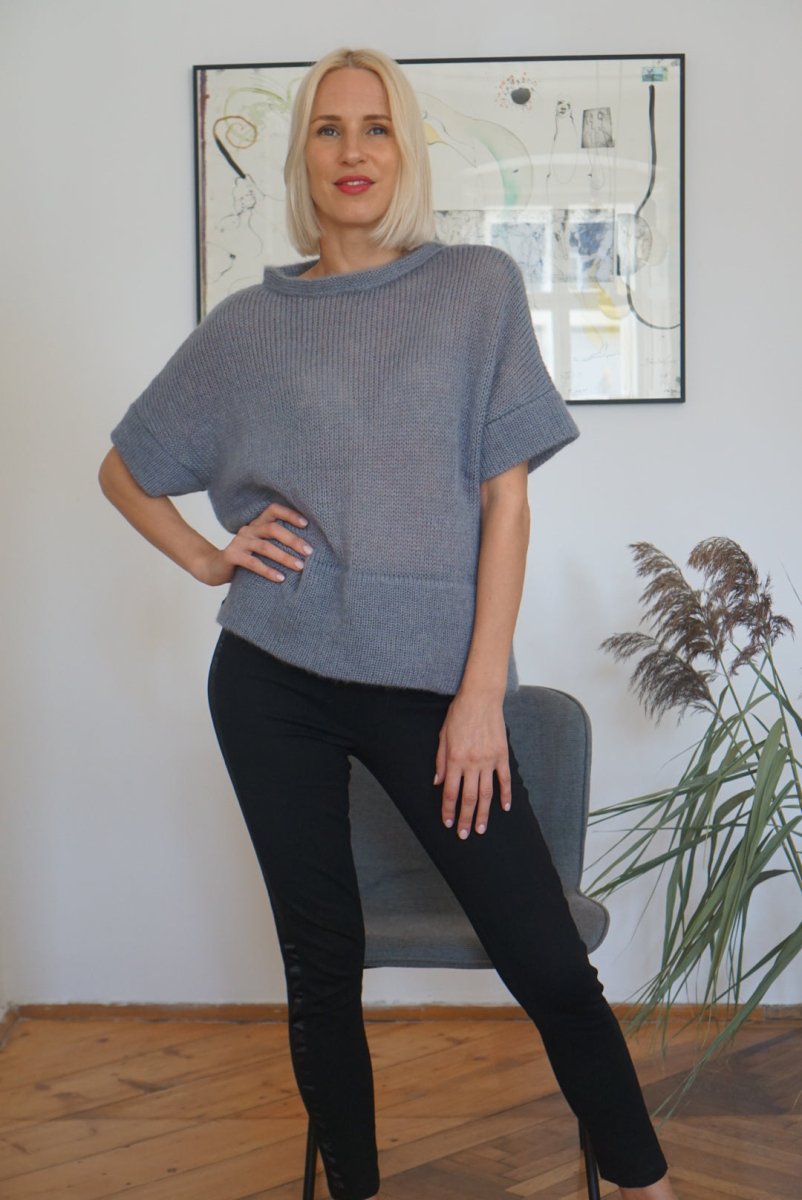 Kurzarmpullover aus Kidmohair und Seide - The Baltic Shop