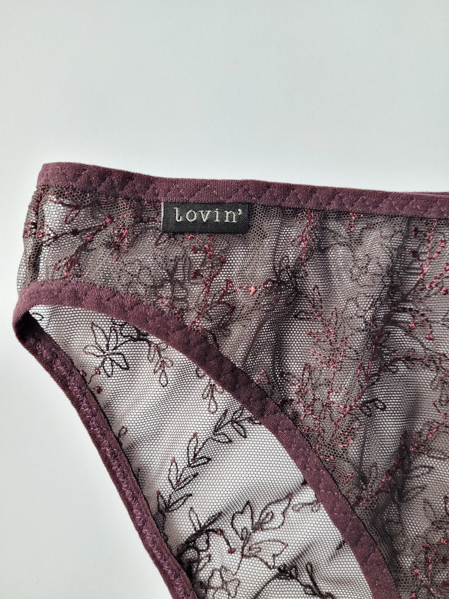 Luxuriöser Bordeaux Lace Höschen - The Baltic Shop