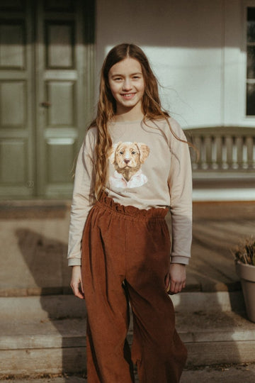 Pullover mit Hund "Choose Kindness" im zarten Cremerosa - The Baltic Shop