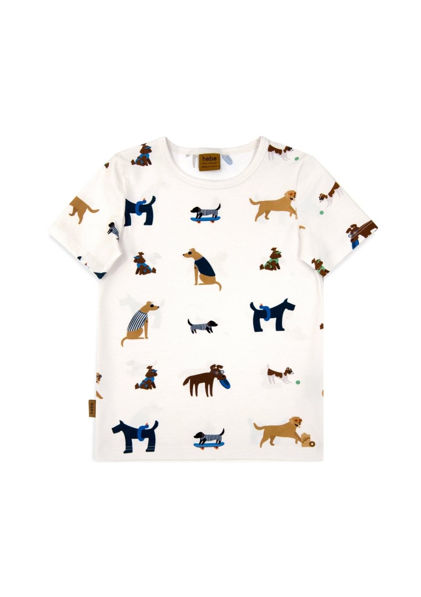 T-Shirt mit Hunde in Cremweiß - The Baltic Shop