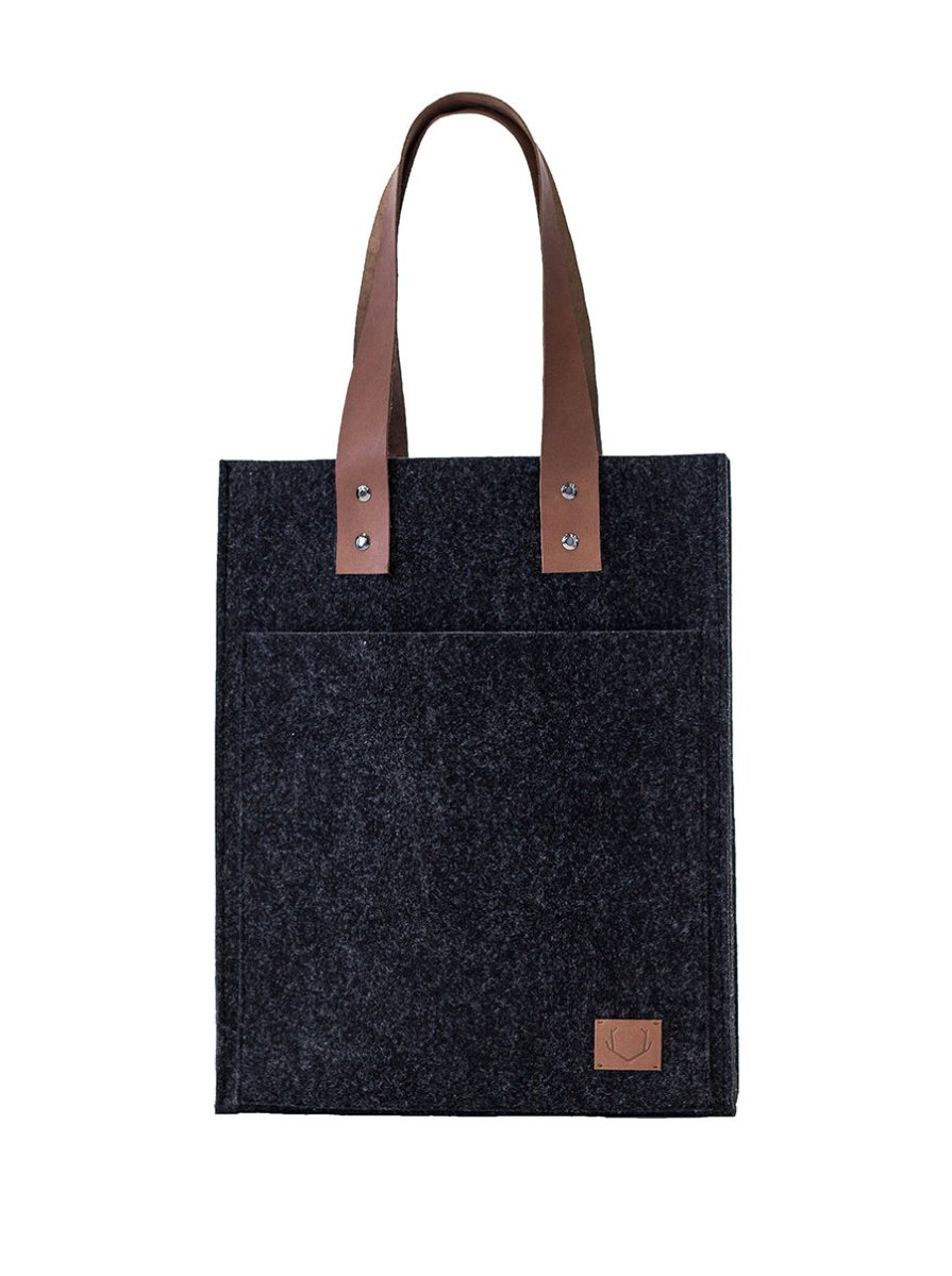 Tasche aus recyceltem Filz mit Ledergriff - The Baltic Shop