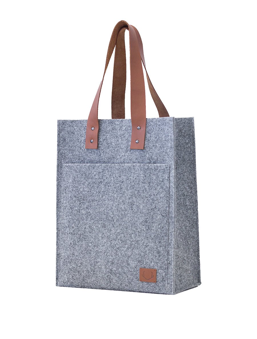 Tasche aus recyceltem Filz mit Ledergriff - The Baltic Shop